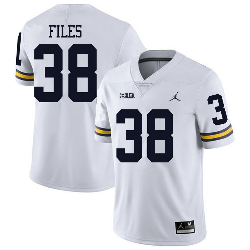 Jordan Brand Men #38 Joseph Files Michigan Wolverines College Football Jerseys Sale-White